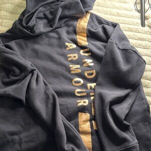 Under Armour Black Hoodie with Gold Accents cow neck